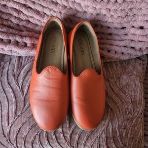 Charix Orange Leather Loafers